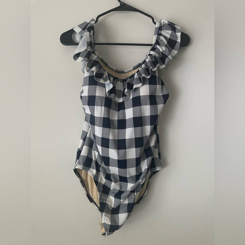 G.I.L.I Women’s One Piece bathing suit. Plaid. Size 8.